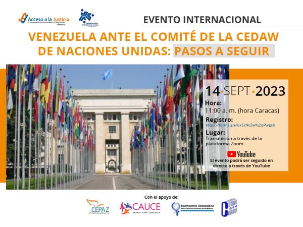 Foro virtual: Venezuela ante el Comité de la CEDAW de Naciones Unidas: pasos a seguir